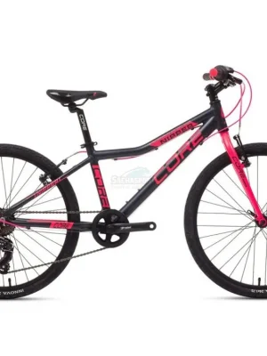 Dětské kolo Core Nipper 24" Al Nipper, jednopřevodník, 1x7s Ahead - černý mat/růžovou Poslední Šance