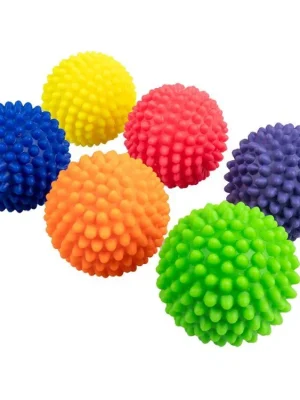 Originální Míček masážní reflexní ježek s měkkými bodlinkami 6 cm sada 6 ks