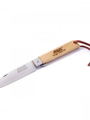 Cenový Hit MAM Operario 2038 Zavírací nůž s koženým poutkem, pojistka - buk, 8,8 cm BOX