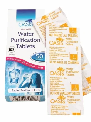 Cenový Hit OASIS Tablety pro čištění vody OASIS (8,5mg NaDCC), 50 Tablet