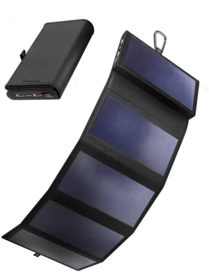 Přímo Od Výrobce SUNSLICE Electron - Přenosná solární powerbanka, černá