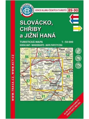 89-90 Slovácko, Chřiby, 7. vydání, 2020 - turistická laminovaná mapa Aktuální