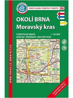 Omezená Nabídka 86 Okolí Brna, Moravský kras, 8. vydání, 2018 - turistická laminovaná mapa