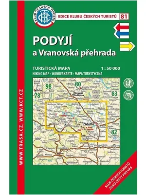 Značkový 81 Podyjí, Vranovská přehrada, 8. vydání, 2017 - turistická laminovaná mapa