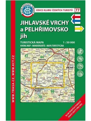 Expresní Doručení 77 Jihlavské vrchy, Pelhřimovsko, 6. vydání, 2021 - turistická laminovaná mapa