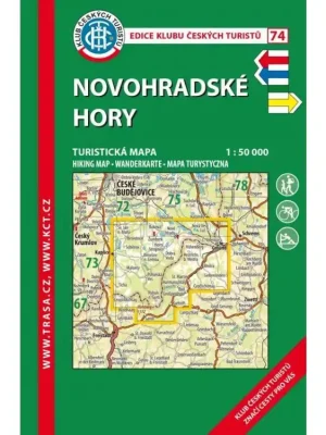 74 Novohradské hory, 8. vydání, 2021 - turistická laminovaná mapa Novinka