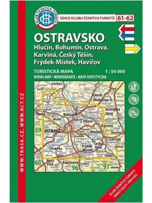 61-62 Ostravsko, 6. vydání, 2019 - turistická laminovaná mapa Horká Nabídka