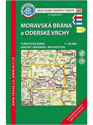 60 Moravská brána, Oderské vrchy, 6. vydání, 2018 - turistická laminovaná mapa Novinka