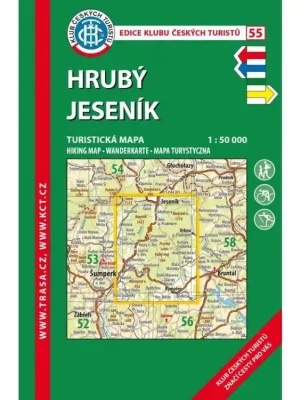 55 Hrubý Jeseník, 9. vydání, 2019 - turistická laminovaná mapa Originální