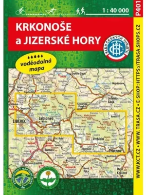 Přímo Od Výrobce 401 Krkonoše a Jizerské hory 2018 voděodolná - turistická laminovaná mapa