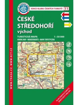 11 České středohoří - východ 8. vydání, 2021 - turistická laminovaná mapa Značkový