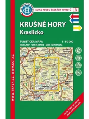 3 Krušné hory - Kraslicko 6. vydání, 2021 - turistická laminovaná mapa Víkendová Akce