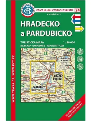 Oblíbený 24 Hradecko, Pardubicko 5. vydání, 2018 - turistická mapa