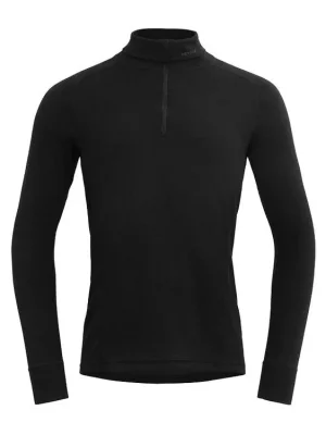 Originální DEVOLD Pánské triko DUO ACTIVE MERINO MAN ZIP NECK black - černé