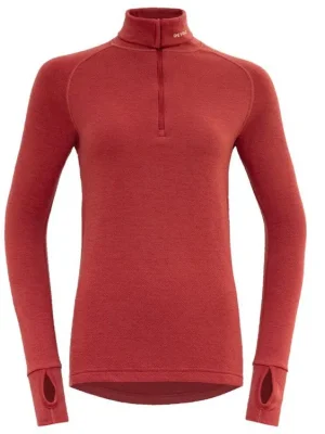 DEVOLD Dámské triko EXPEDITION MERINO 235 WOMAN ZIP NECK beauty - červená Novinka