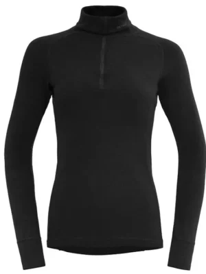 Poslední Šance DEVOLD Dámské triko DUO ACTIVE MERINO 205 WOMAN ZIP NECK black - černé