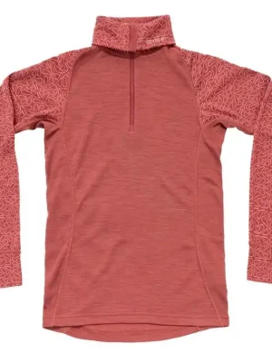 Hit Sezóny DEVOLD Dámské triko DUO ACTIVE MERINO 205 WOMAN ZIP NECK marsala - červené