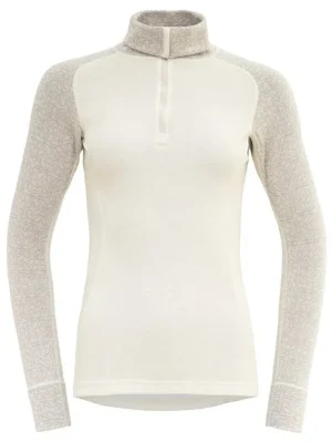 Cenová Bomba DEVOLD Dámské triko DUO ACTIVE MERINO 205 WOMAN ZIP NECK raw white - bílé