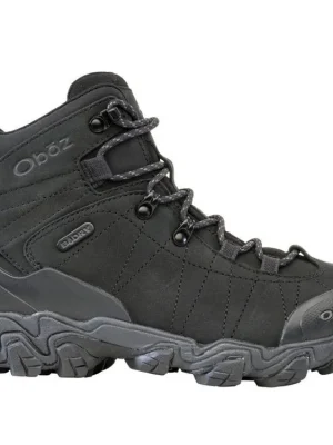 Akce OBOZ Pánské trekové boty BRIDGER MID B-DRY WIDE WATERPROOF black sea- černá