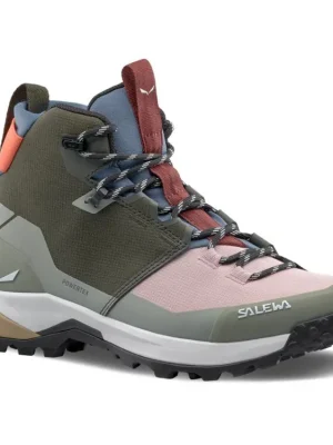 Jen Po Omezenou Doba SALEWA Dámské trekové boty PUEZ 2 MID PTX W dark olive/shadow - zelené