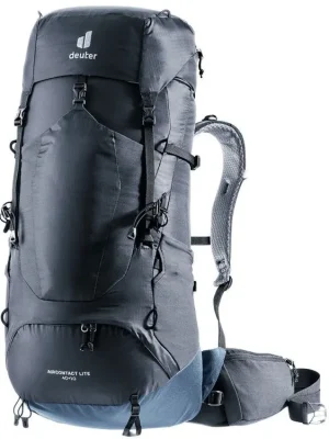 DEUTER Turistický batoh AIRCONTACT LITE 40 + 10 black-marine - černý Expresní Doručení