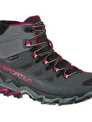 LA SPORTIVA Dámské trekové boty ULTRA RAPTOR II MID LEATHER W’s WIDE GTX charcoal/cerise - zelené Speciální Cena