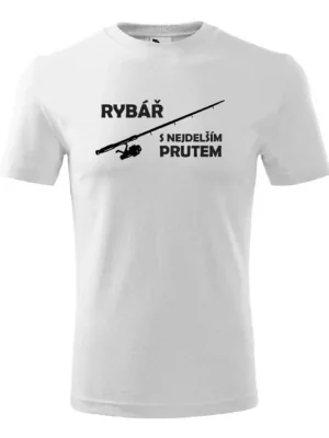 RYBÁŘ S NEJDELŠÍM PRUTEM Pánské triko s potiskem Pouze Dnes