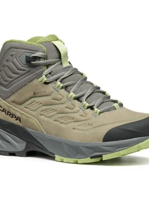 Autentický SCARPA Dámské trekové boty RUSH 2 PRO MID GTX WMN sage-aloe - béžové