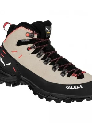 Jen Po Omezenou Doba SALEWA Dámské zimní trekové boty ALP MATE WINTER MID PTX oatmeal/black - béžové