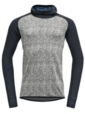Originální DEVOLD Pánské oboustranné merino tričko KVITEGGA MAN MERINO HOODIE Ink - modrošedé