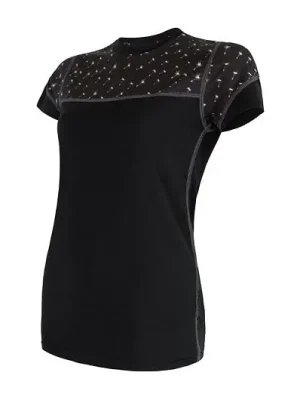 Časově Omezené Triko krátké dámské SENSOR MERINO IMPRESS černá/pattern