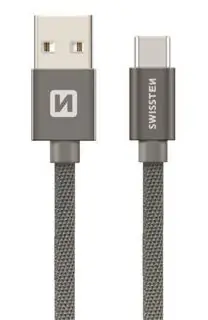 Autentický Datový kabel SWISSTEN USB/Micro USB 20 cm šedý