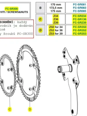 Akce Převodník 11s Campagnolo SR, RE, CH 34z, vč.šroubů (r.v. 2015 - ....)