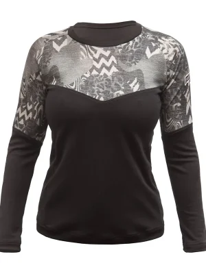 Triko dl. rukáv Fresh Trash WOMEN'S ESCAPE MERINO LONG SLEEVE TEE BLACK/ZEBRA Omezená Nabídka
