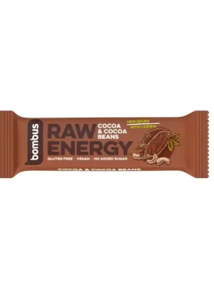 Tyčinka Bombus Raw Energy 50g kakao+kakaové boby+kešu Autentický