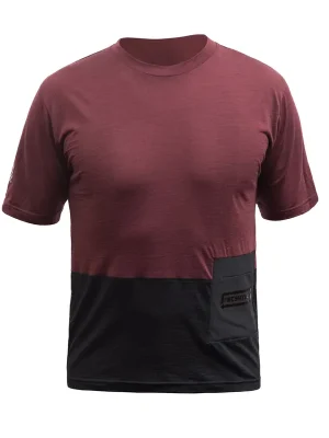 Speciální Cena Dres Fresh Trash MEN'S LITE MERINO POCKET JERSEY MERLOT RED/BLACK
