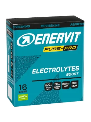 Enervit PURE-PRO Electrolytes Boost, box, 16x4g citron Novinka
