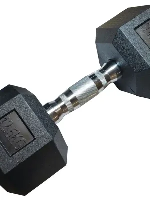 Jednoruční šestihranná HEX činka 12,5kg pogumovaná Přímo Od Výrobce