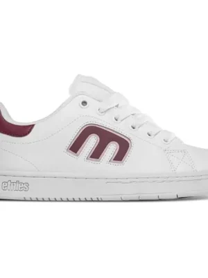 boty ETNIES Callicut W'S X Kab WHITE/BURGUNDY Zlevněný