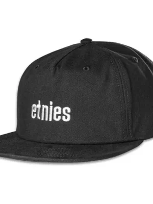 kšiltovka ETNIES Icon Embroidery Snapback BLACK Akční Cena