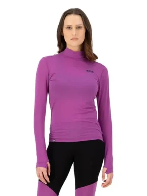 Dokud Zásoby Vydrží termo triko MONS ROYALE Cascade Merino Mock Neck Long Sleeve PURPLE BOLT