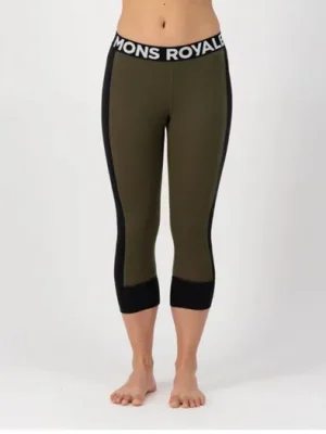 termo kalhoty MONS ROYALE Cascade Merino Flex 200 3/4 Legging dark olive Značkový