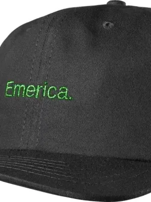 kšiltovka EMERICA Pure Gold Dad Hat Black/Green Levný