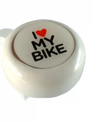 Zvonek ocel bílý "I love my bike" Jen Po Omezenou Doba
