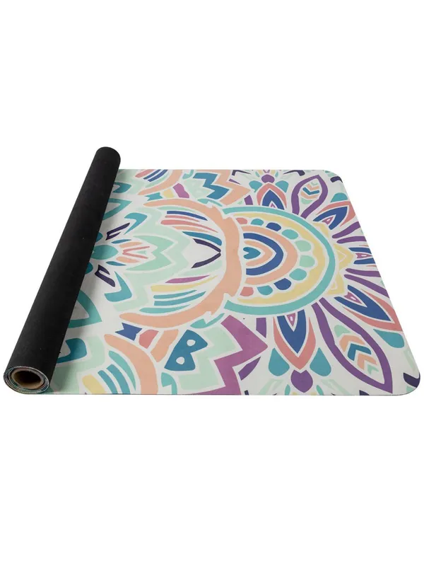 YATE Yoga mat přírodní guma, vzor I, 1 mm - růžová/modrá Speciální Cena