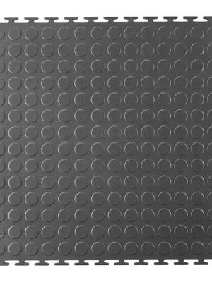 Cenově Výhodný PVC podlaha do garáží, skladů, hal ,tělocvičen ECO - T LOCK - COIN - 498x498x6,5 mm Šedá POD02-TMSE
