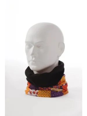 Zateplený multifunkční nákrčník oranžový vzor Zlevněný