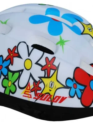 Dětská cyklo helma SULOV® JUNIOR, bílá s květy Nejlepší Volba