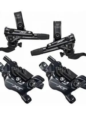 Brzda kotoučová SHIMANO XT M8120 čtyřpístková před. a zad. komplet bez kotoučů a adapt., J-kit, box Vysoce Kvalitní