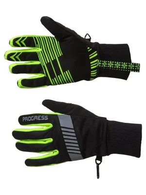 Zimní běžkařské rukavice PROGRESS Snowsport Gloves černá/reflexní žlutá Akční Cena